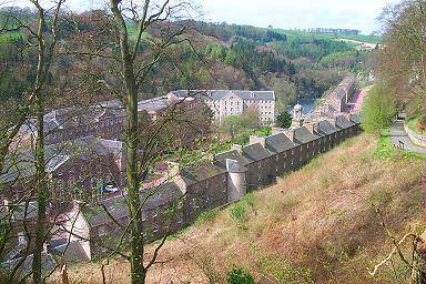 Picture of the view over New Lanark from the visitors car park