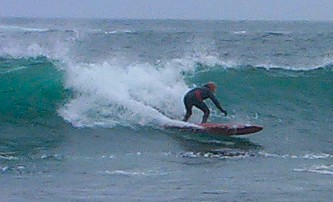 Picture of a surfer in Scotland