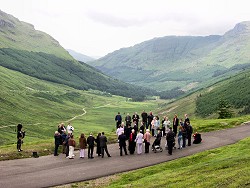 Picture of the wedding taking place at Rest and be Thankful