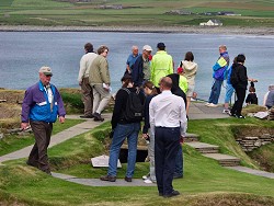 Picture of tourists at Skara Brae